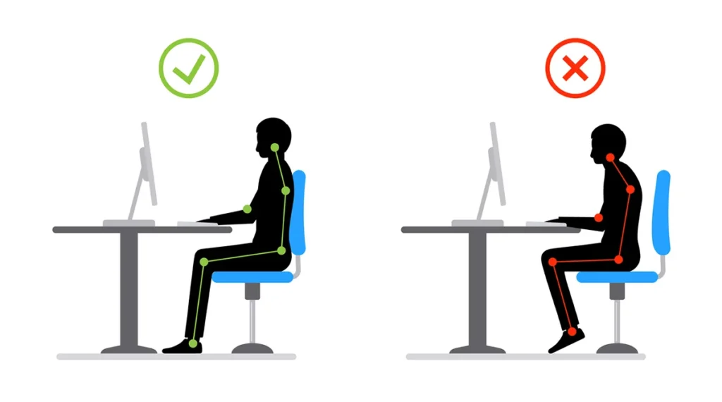 Poor posture when using a PC